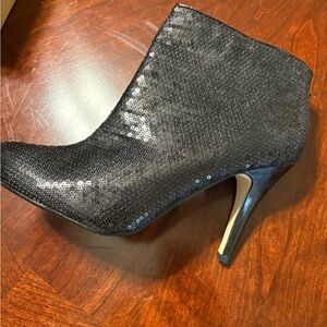 Chic Black Sequin Ankle Booties